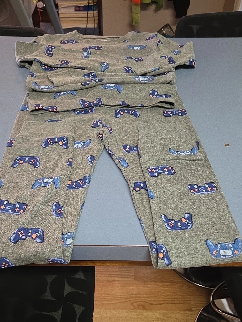 Carter's Gray Pajama Set with Blue Controller Print